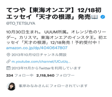 峯岸みなみ、東海オンエア、てつや